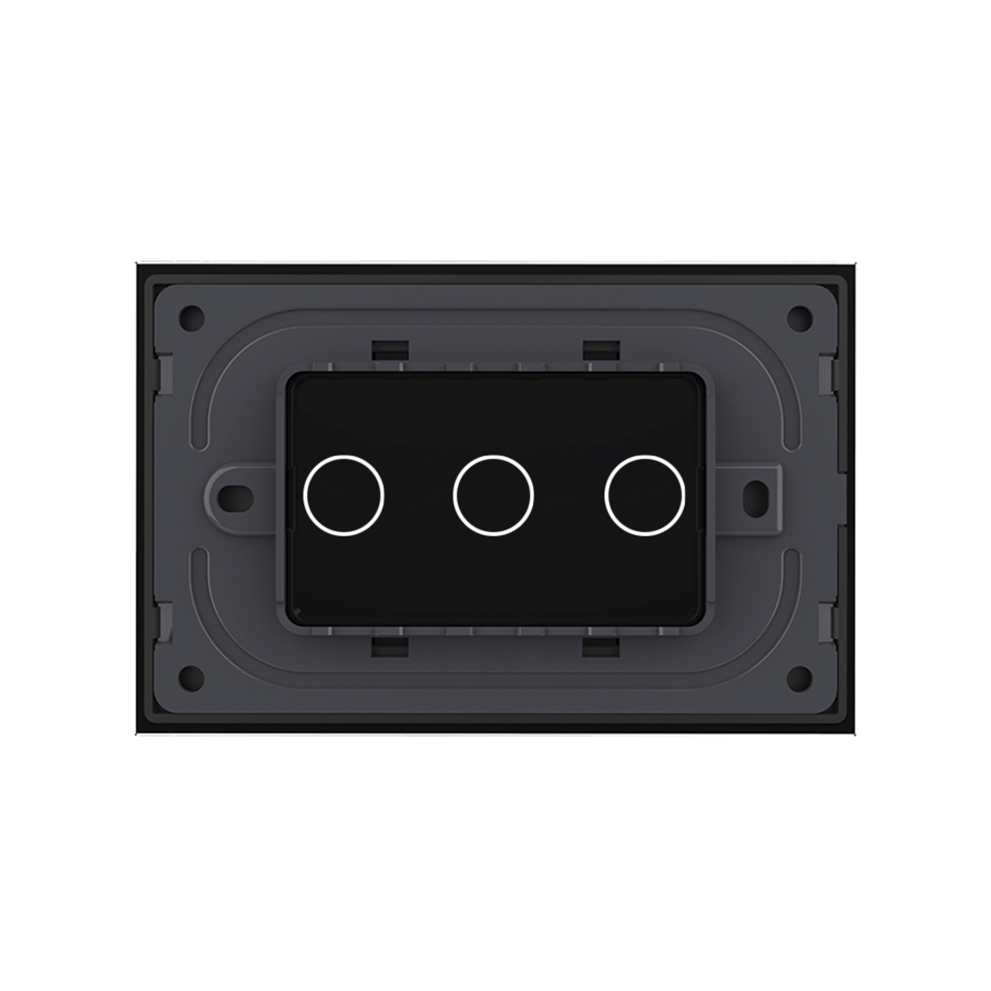 Panou intrerupator triplu cu touch Livolo din sticla, standard Italian - Serie noua, negru