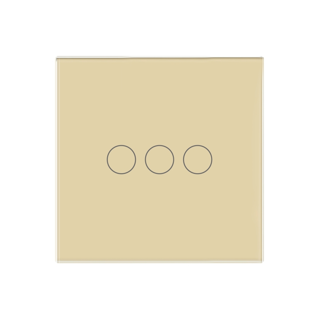 Intrerupator Triplu Wi-Fi + RF433 cu Touch din Sticla LUXION, auriu