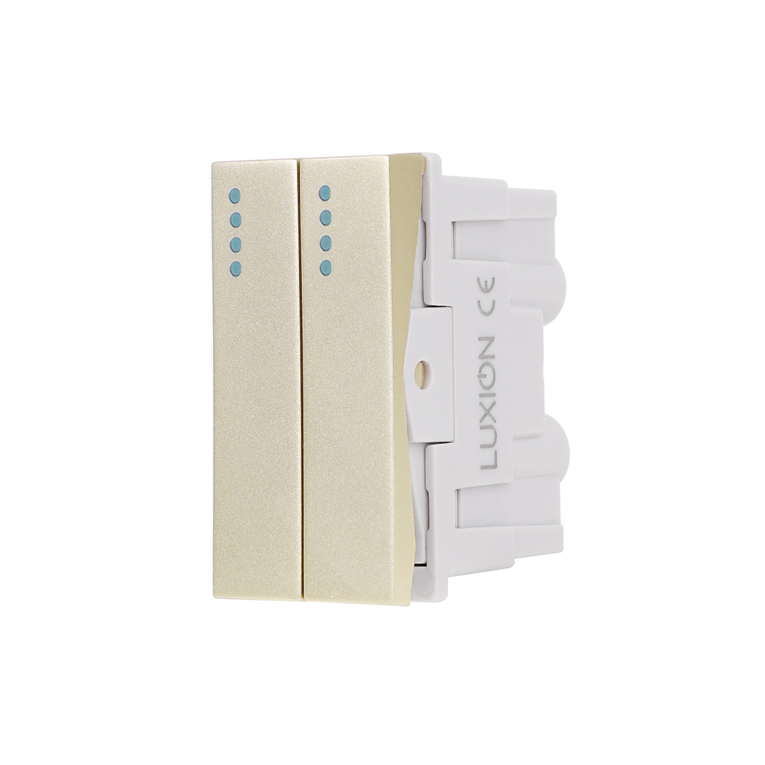 Modul Intrerupator Dublu Mecanic 2M / 1M LUXION, Standard Italian, auriu