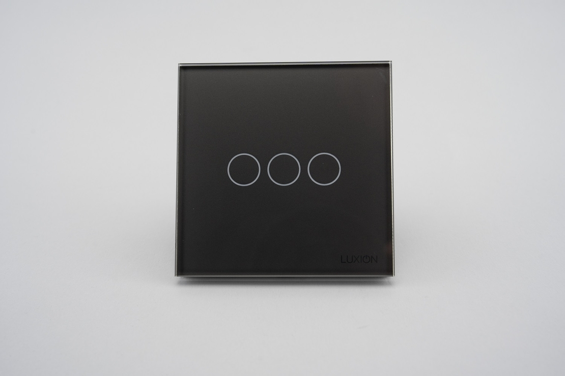 Intrerupator Triplu cu Touch din Sticla LUXION, gri