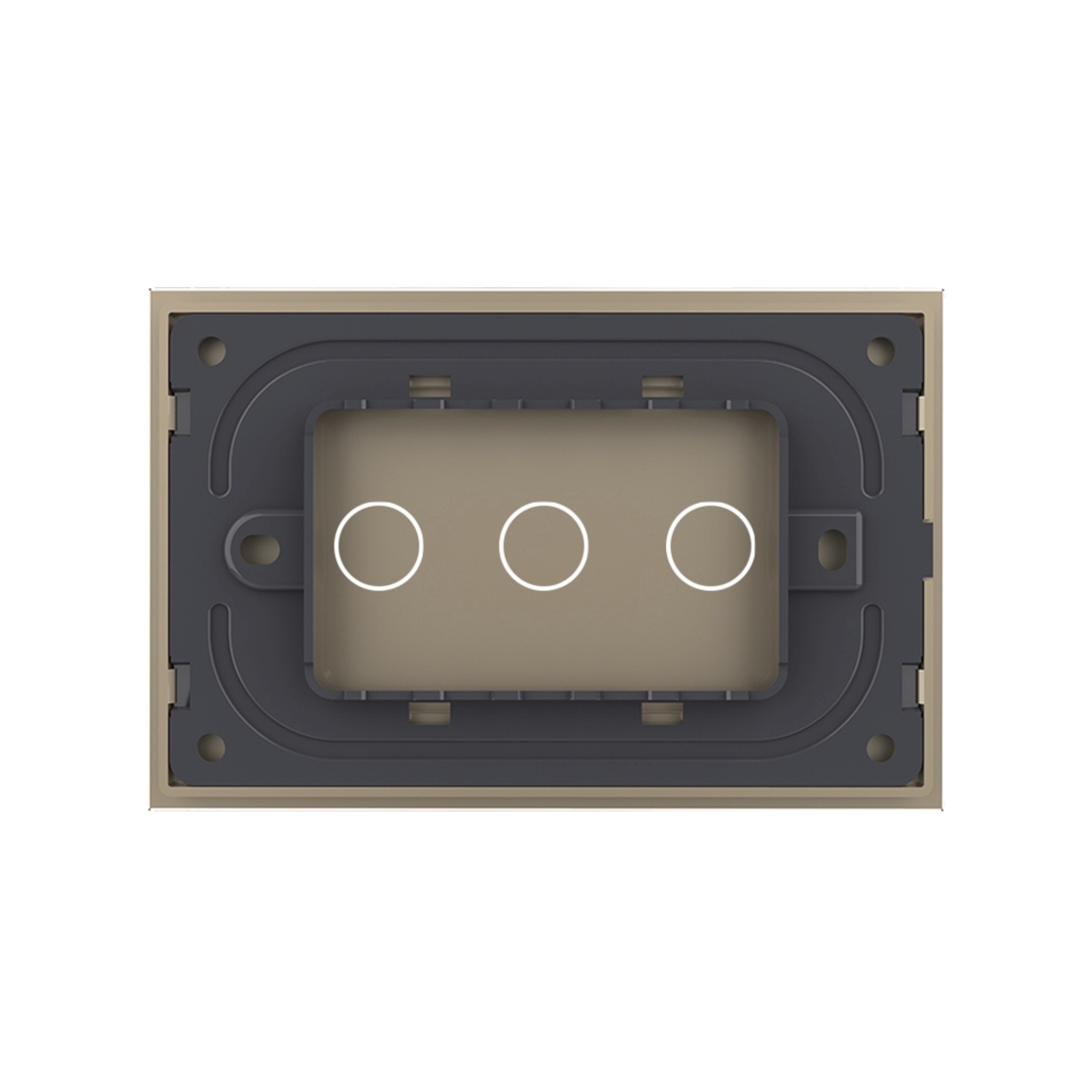 Panou intrerupator triplu cu touch Livolo din sticla, standard Italian - Serie noua, auriu