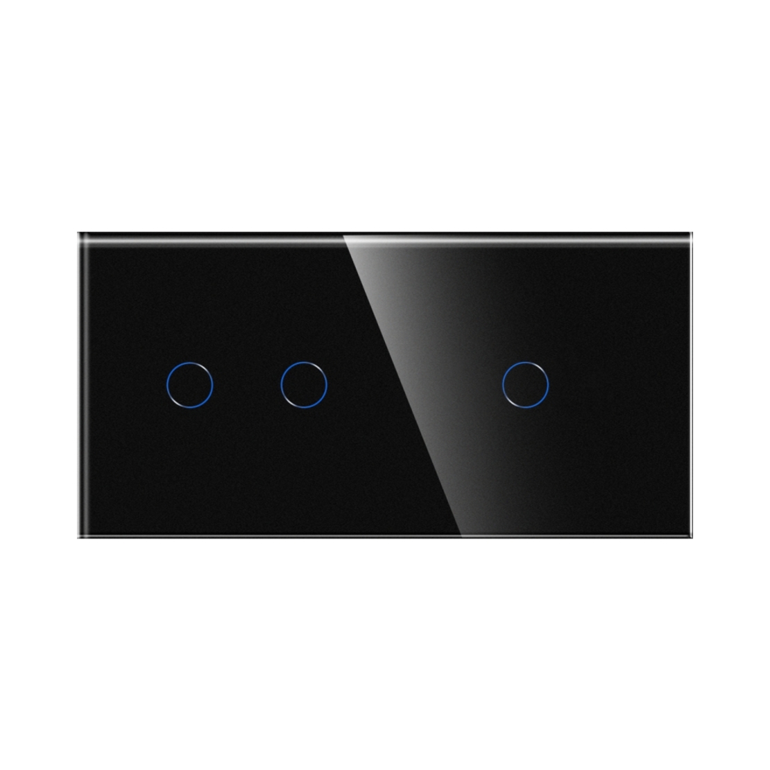 Intrerupator Dublu + Simplu cu Touch din Sticla LUXION, negru