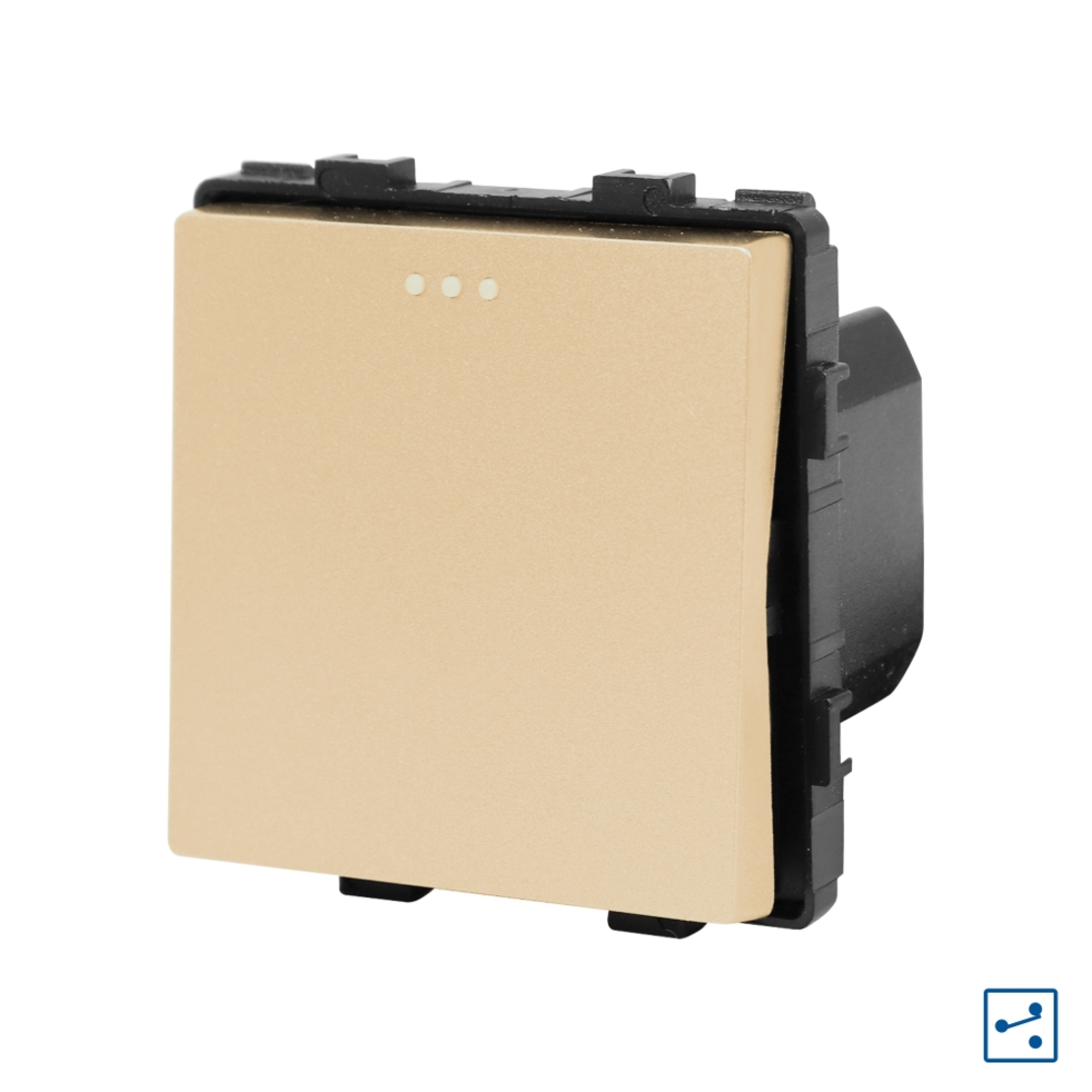 Modul Intrerupator Simplu Cap Scara Mecanic LUXION, auriu