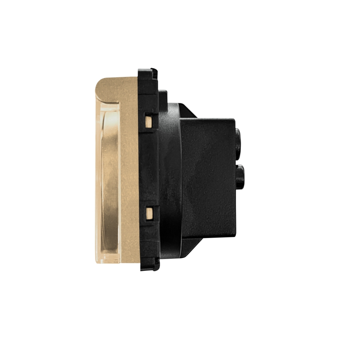 Modul Priza Simpla cu Capac Fara Rama Din Sticla LUXION, auriu