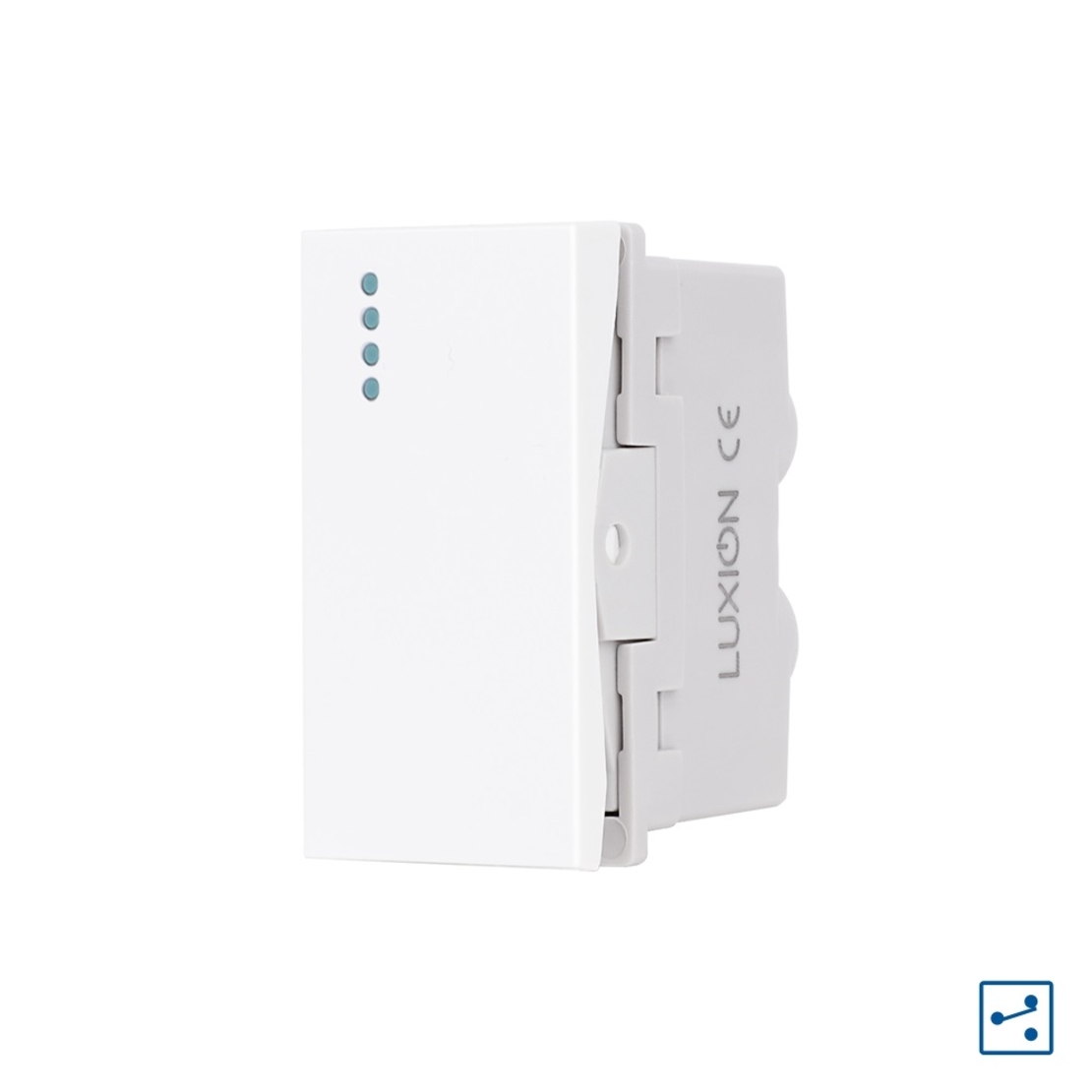 Modul Intrerupator Simplu Cap-Cruce Mecanic 1M LUXION, Standard Italian, alb