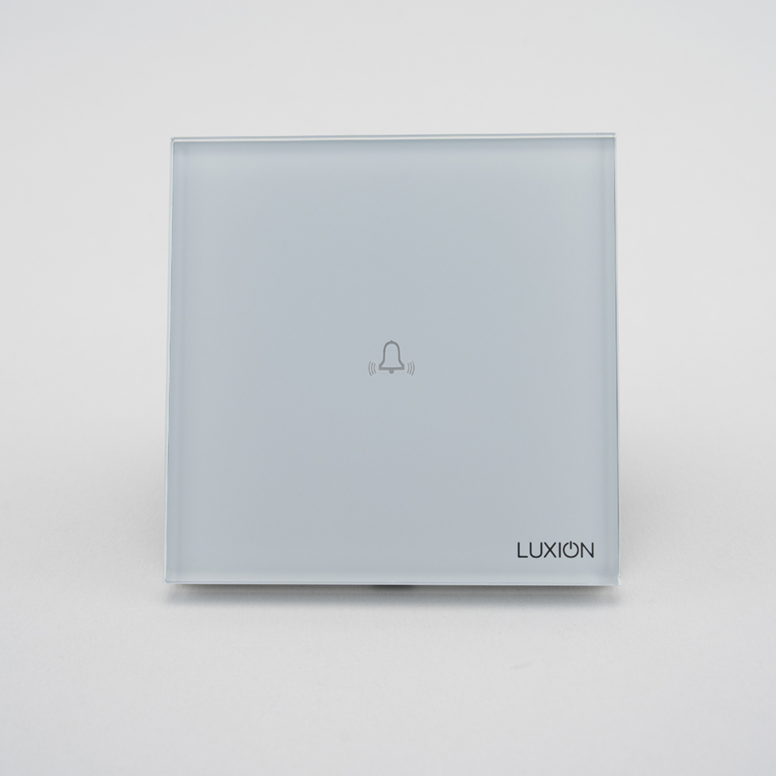 Buton Sonerie cu Touch, cu Revenire, din Sticla LUXION, alb