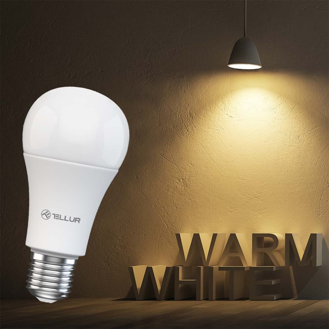 Bec LED inteligent Tellur , Wi-Fi, Dimabil, E27, 9W, 820 lm