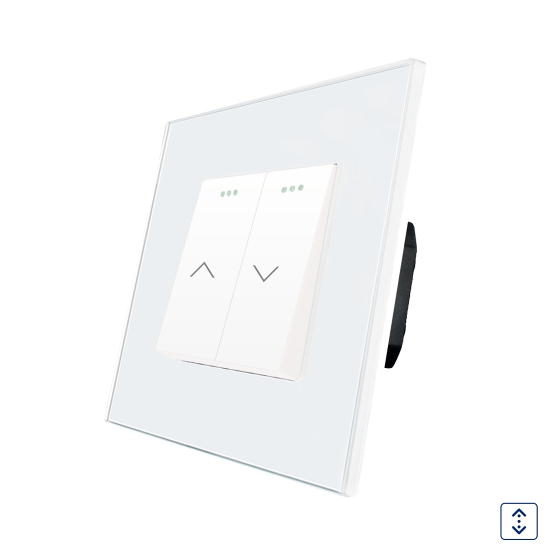 Intrerupator Jaluzele Mecanic LUXION cu Rama din Sticla, alb