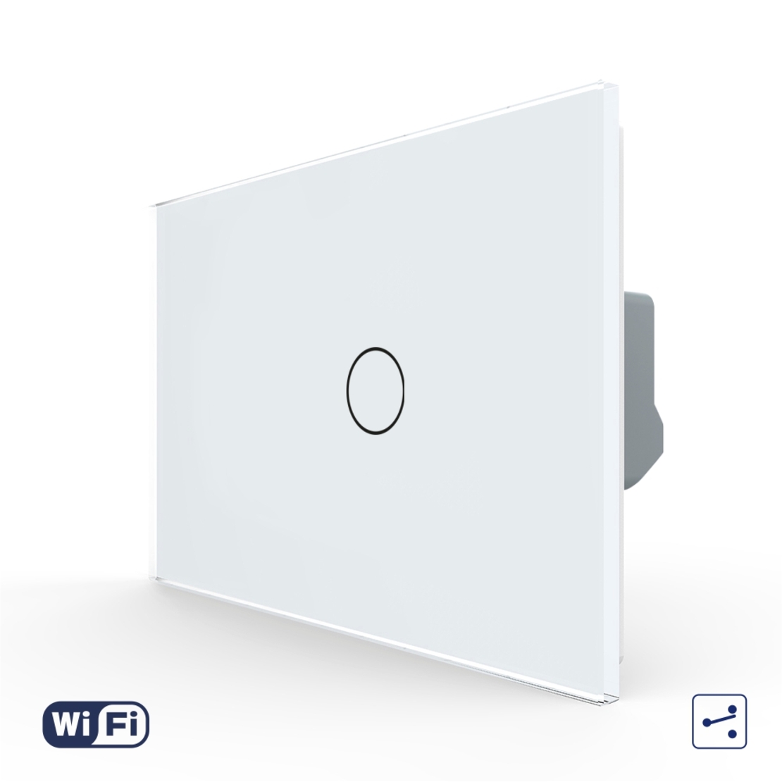 Intrerupator Simplu Cap Scara / Cruce Wi-Fi cu Touch LIVOLO, standard italian – Serie Noua, alb