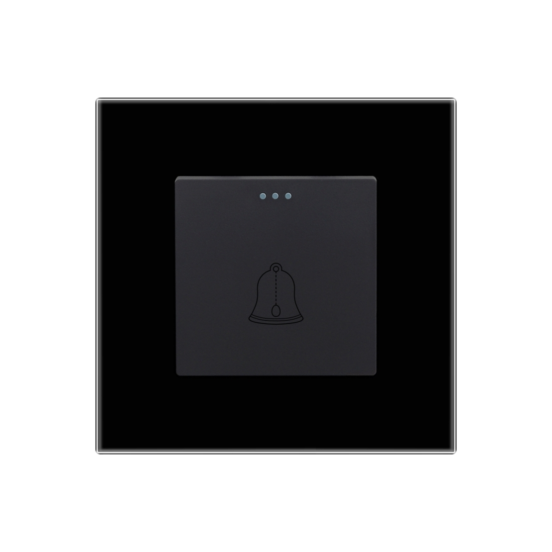 Buton de Sonerie Mecanic LUXION cu Rama din Sticla, negru