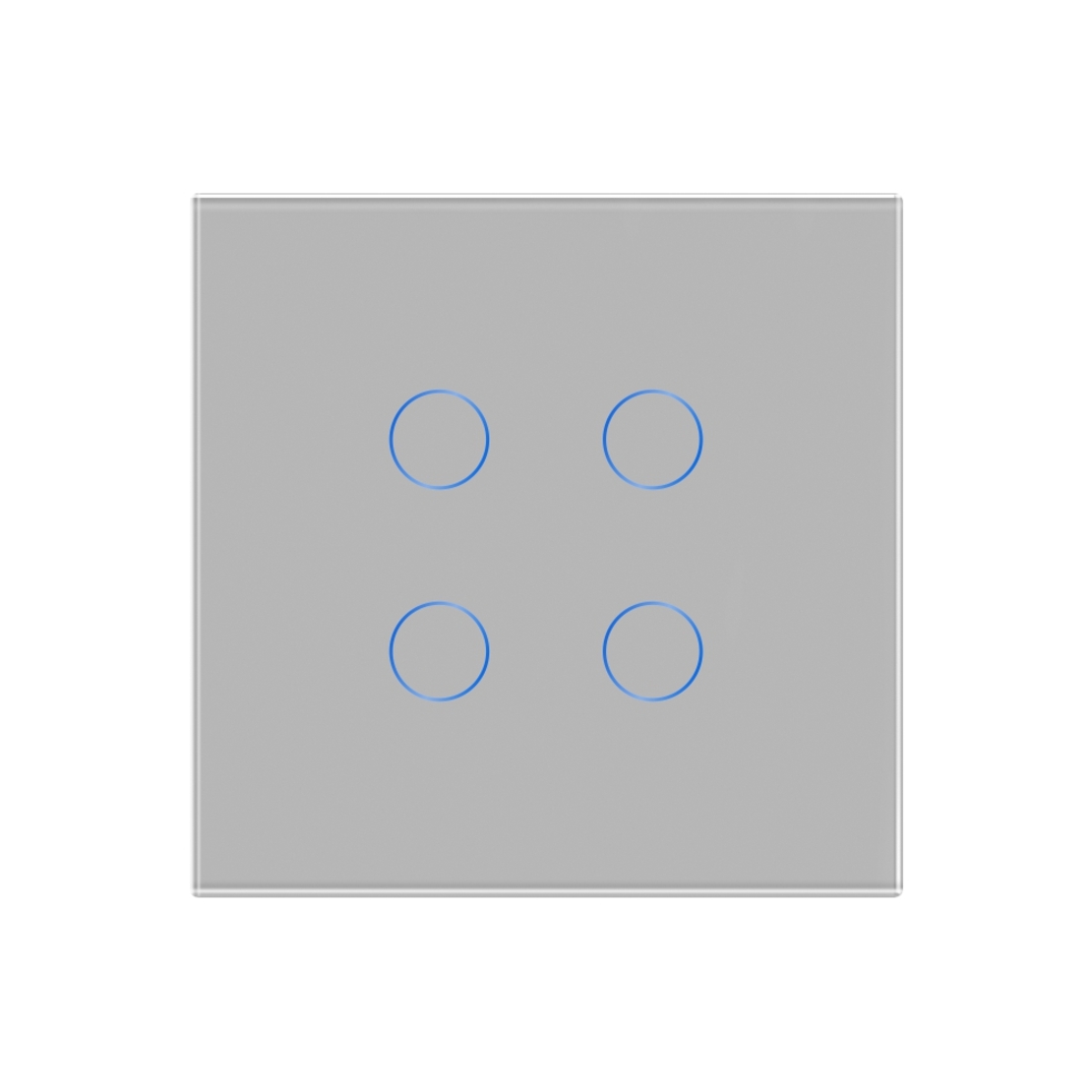 Intrerupator Cvadruplu Wi-Fi + RF433 cu Touch din Sticla LUXION, gri