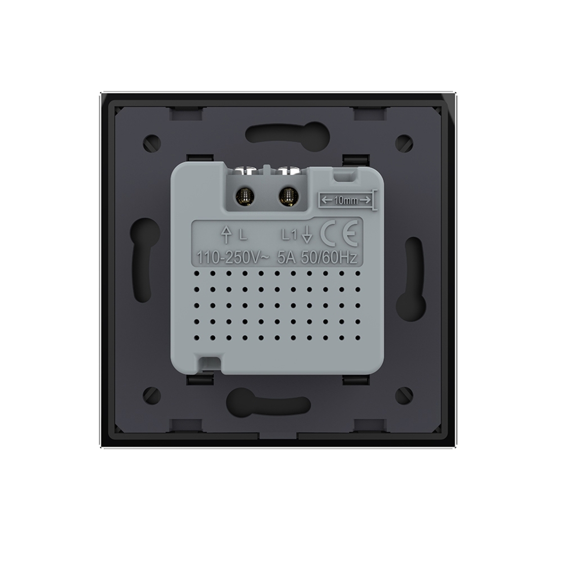 Intrerupator senzor de miscare PIR Livolo cu rama din sticla, negru