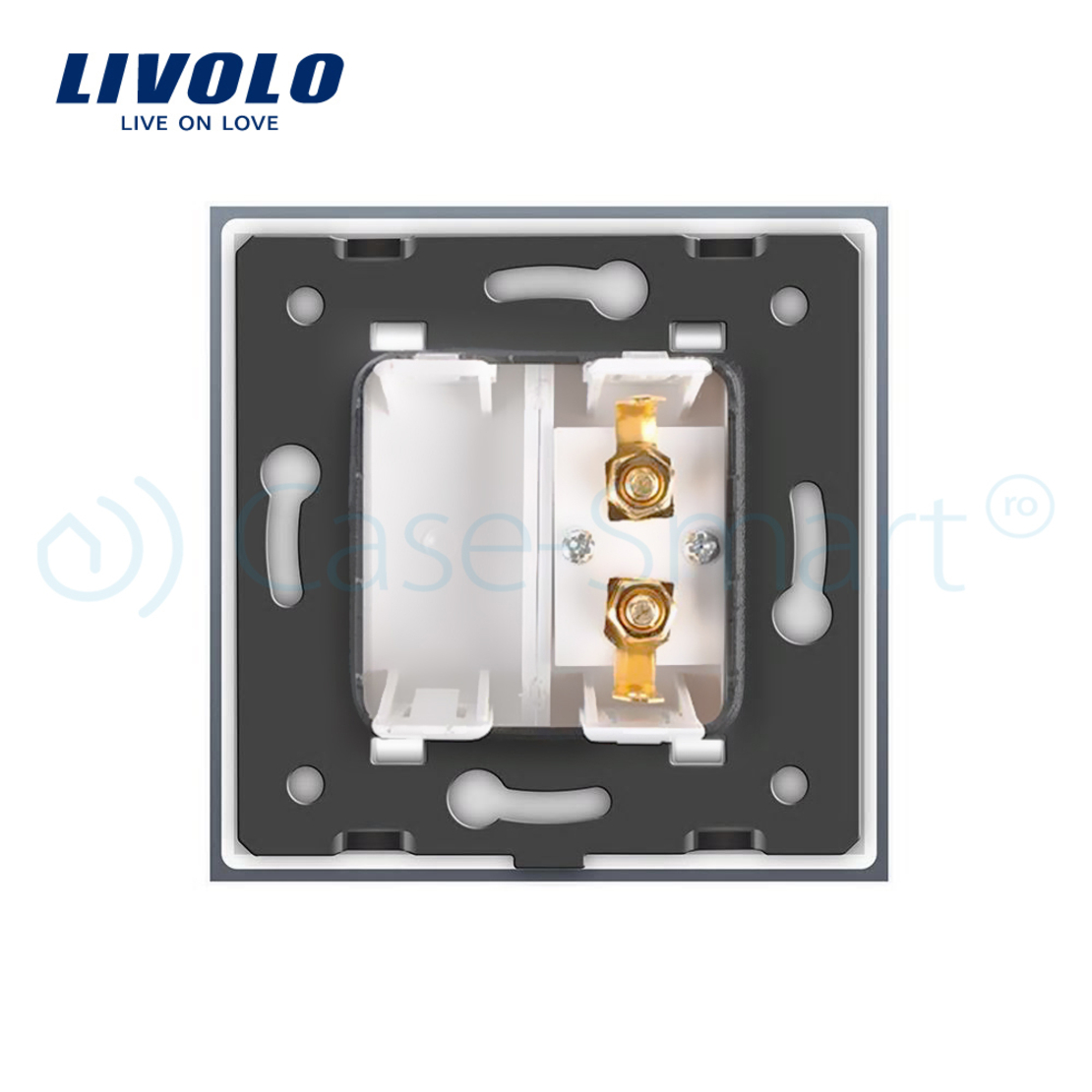 Priza redare sunet LIVOLO cu rama din sticla, alb
