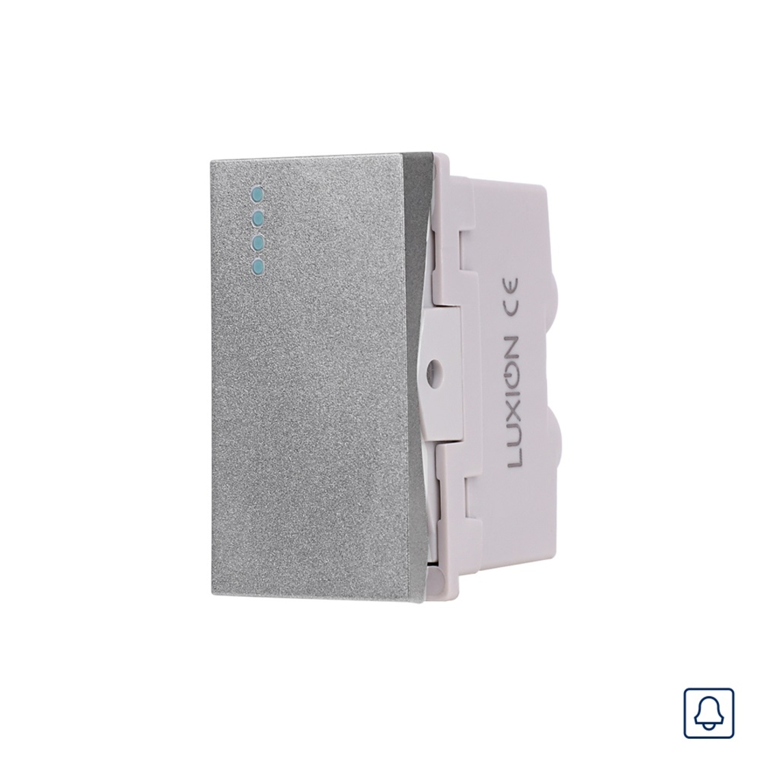 Modul Buton Revenire Mecanic (Sonerie) 1M LUXION, Standard Italian, gri