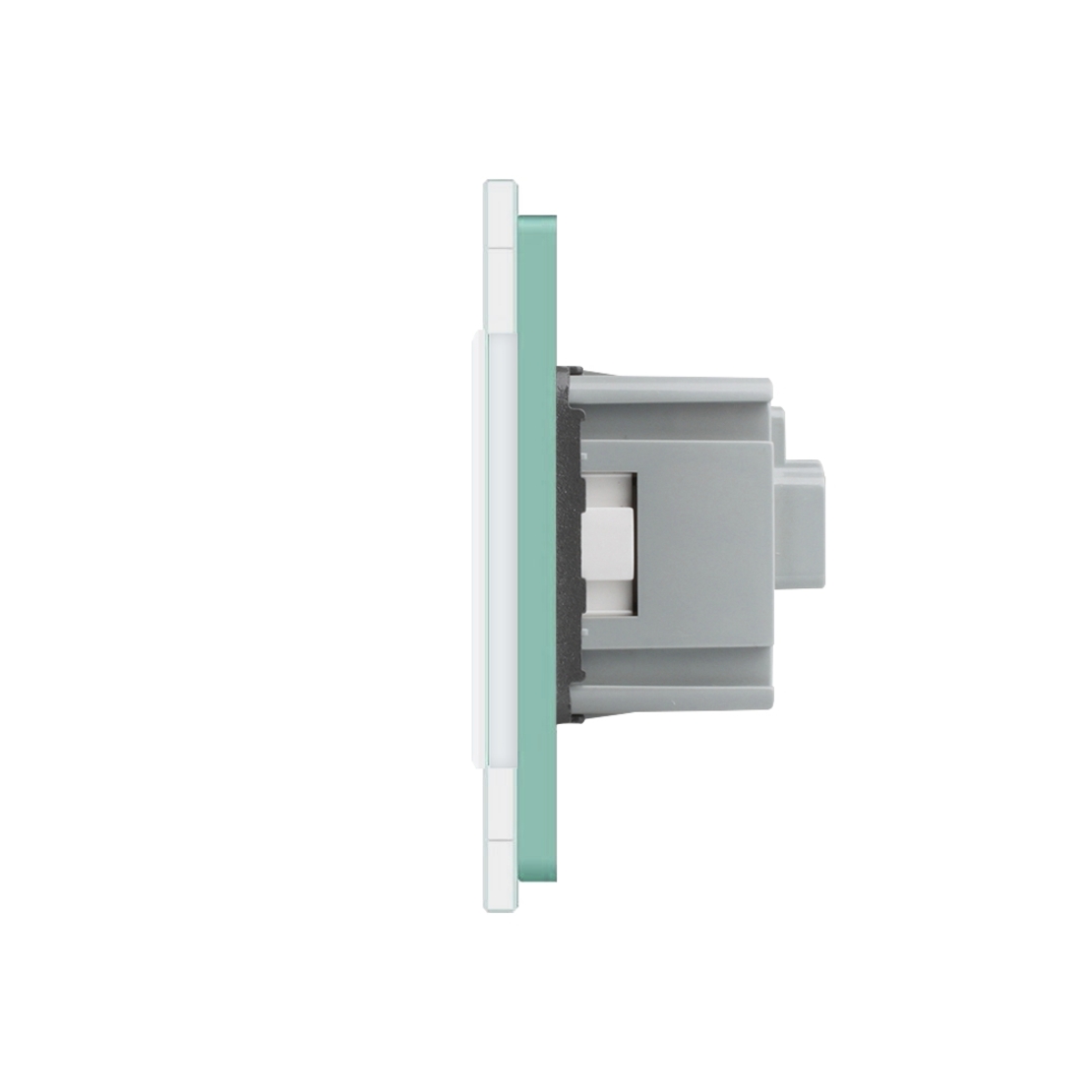 Priza simpla Livolo cu rama din sticla, verde