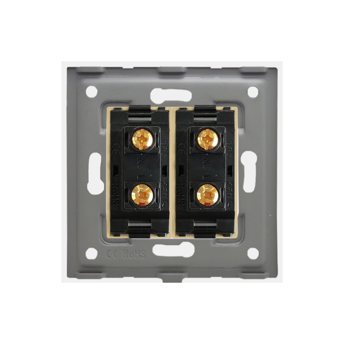 Priza Dubla cu Module Inguste cu Rama din Aluminiu LUXION, auriu