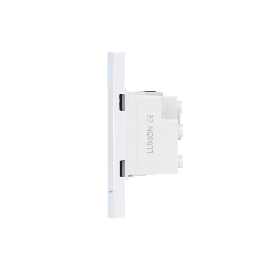 Priza Schuko + Universala Italiana cu Rama din Sticla LUXION, Standard Italian, 3M, alb