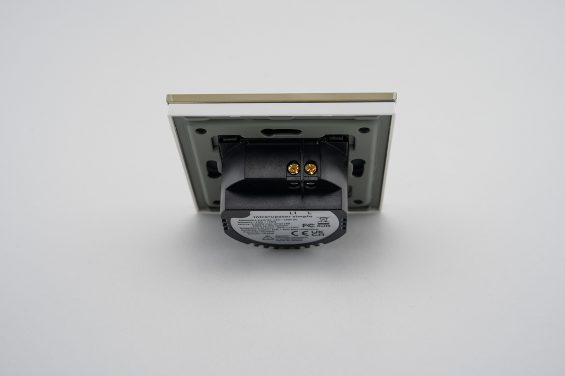 Intrerupator Simplu cu Touch din Sticla LUXION, 500W, auriu