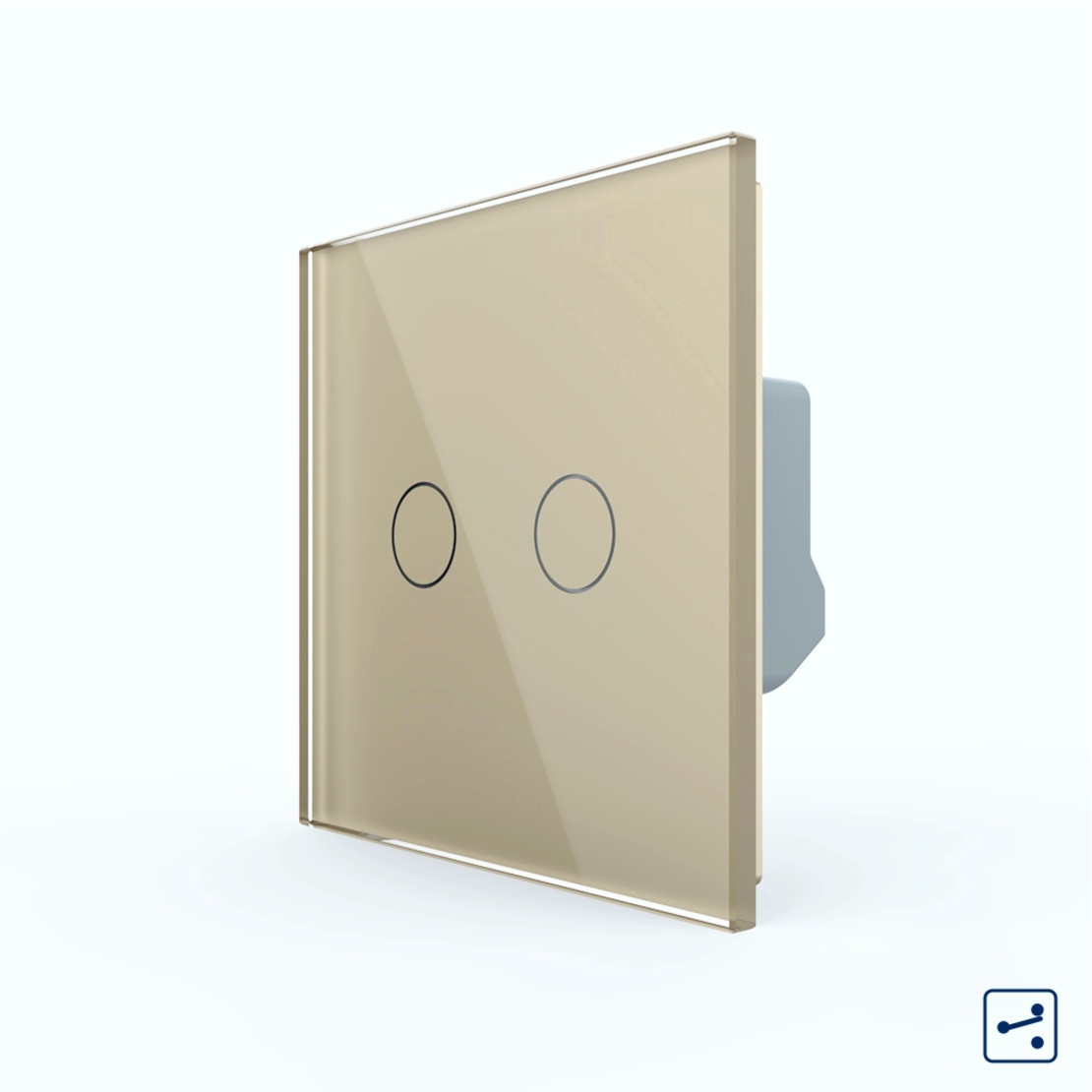 Intrerupator Dublu Cap Scara / Cruce cu Touch LIVOLO - Serie Noua, auriu