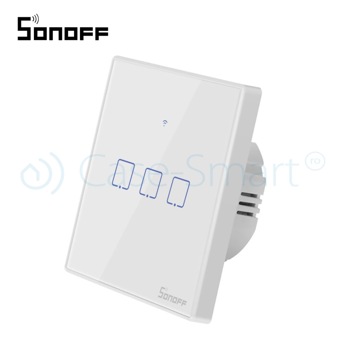 Intrerupator triplu cu touch Sonoff T2EU3C, Wi-Fi + RF, Control de pe telefonul mobil