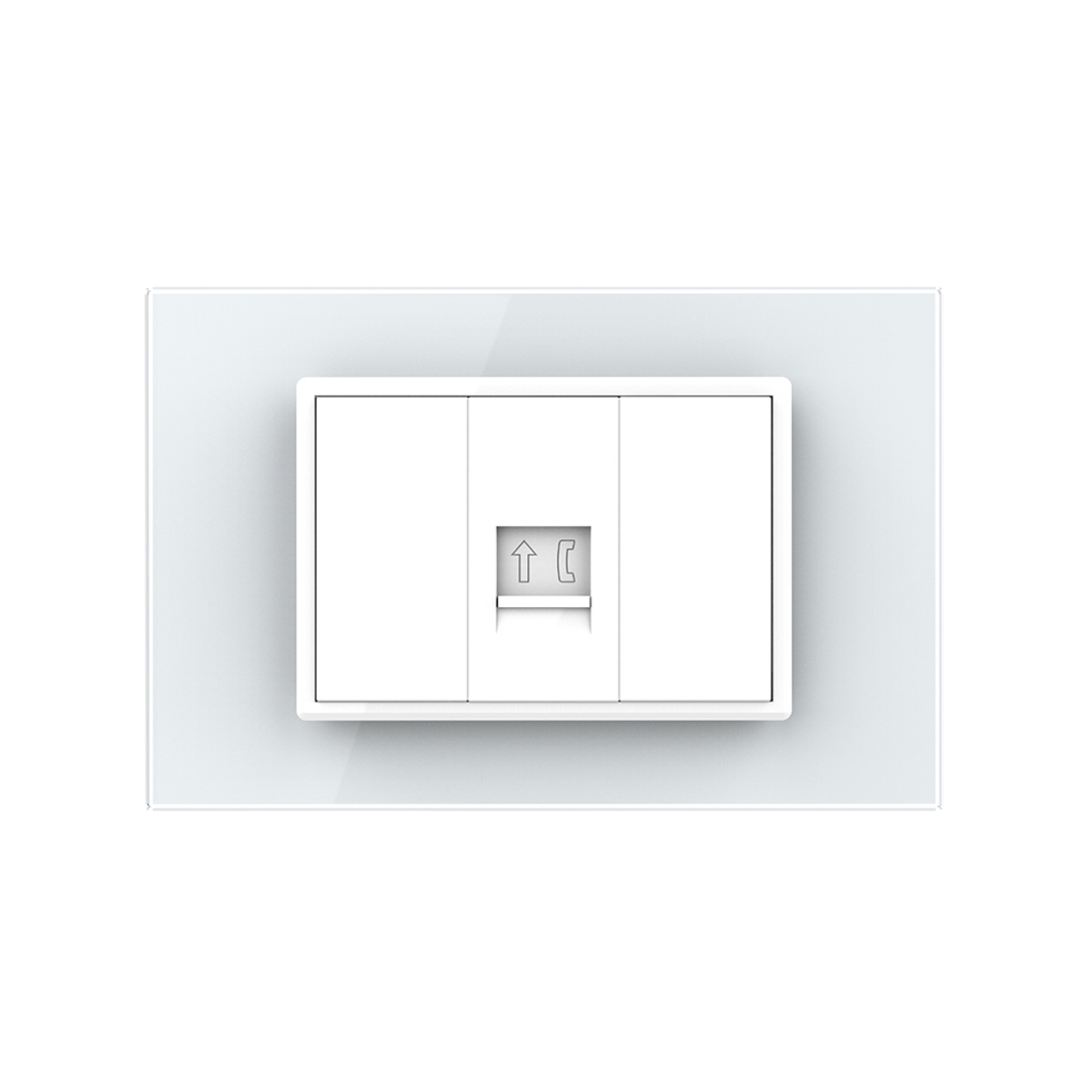 Priza Telefon LIVOLO cu Rama din Sticla, alb