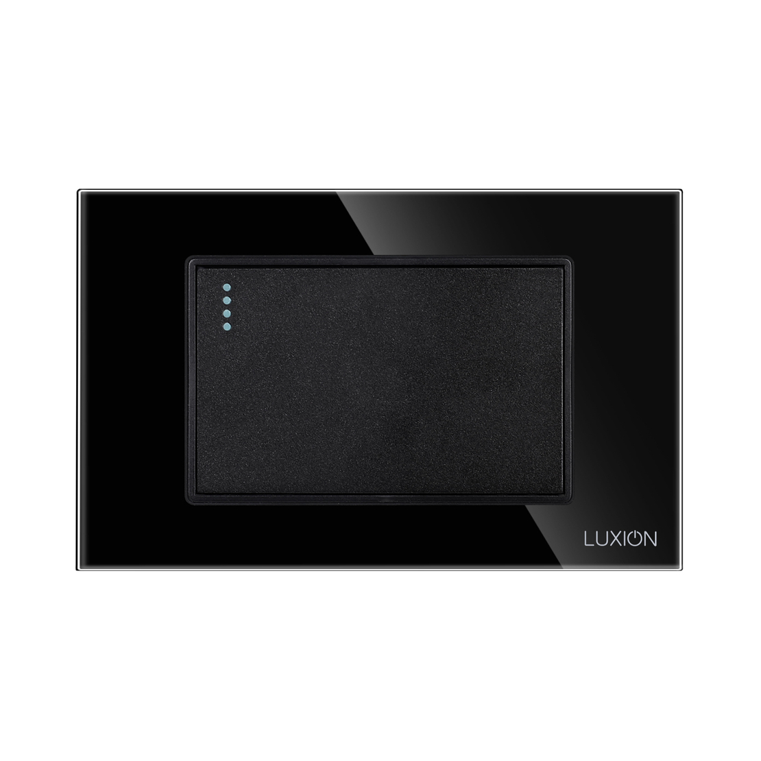 Intrerupator Simplu Cap Scara Mecanic LUXION cu Rama din Sticla, Standard Italian, 3M, negru