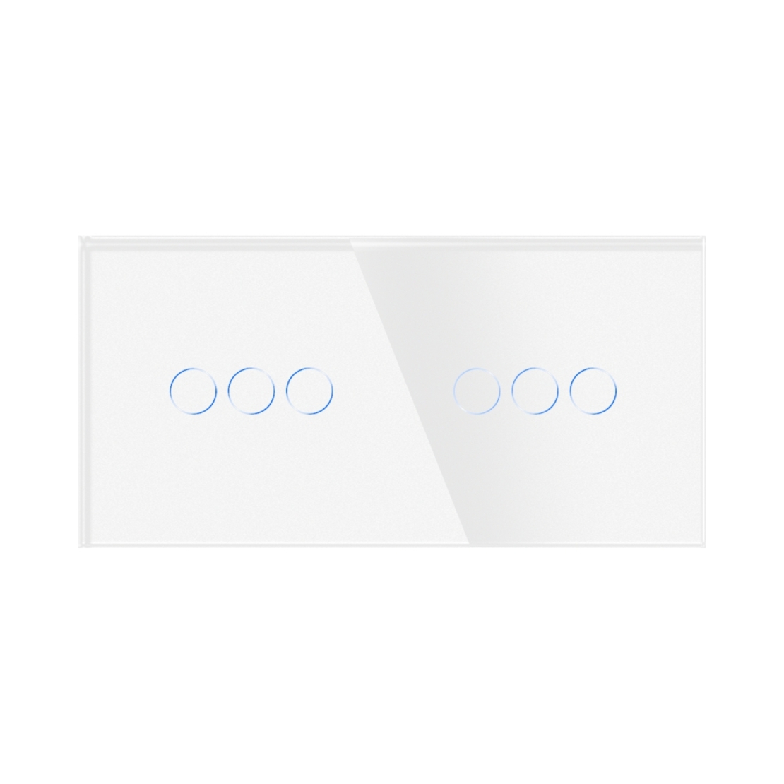 Intrerupator Triplu + Triplu cu Touch din Sticla LUXION, alb