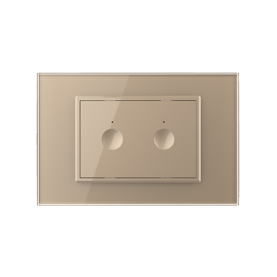 Intrerupator dublu cu touch Livolo cu rama din sticla, standard Italian - Serie noua, auriu