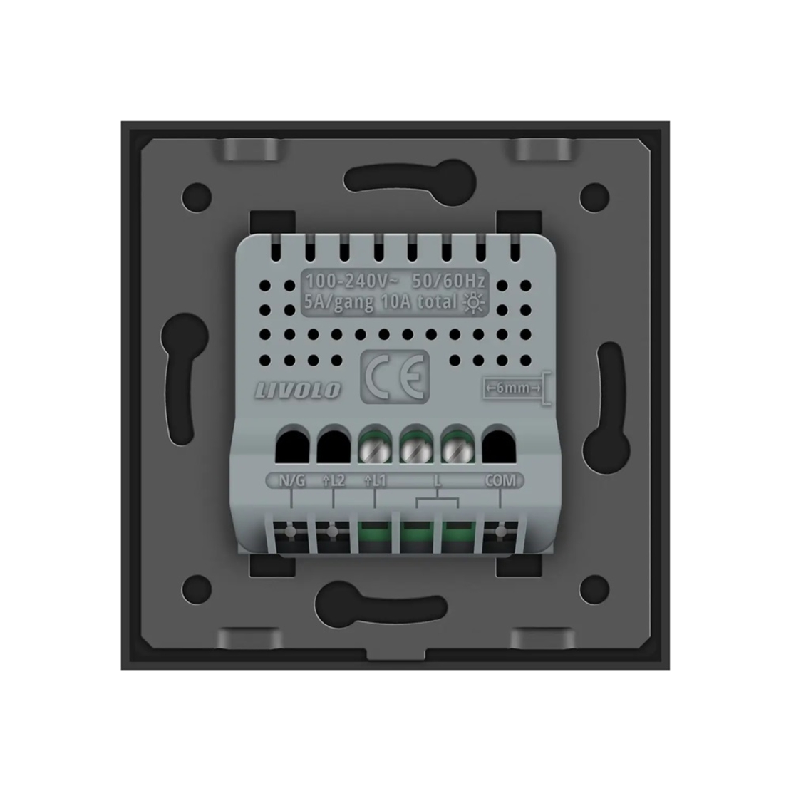 Intrerupator Simplu cu Variator si Touch LIVOLO din Sticla - Protocol ZigBee EC, negru
