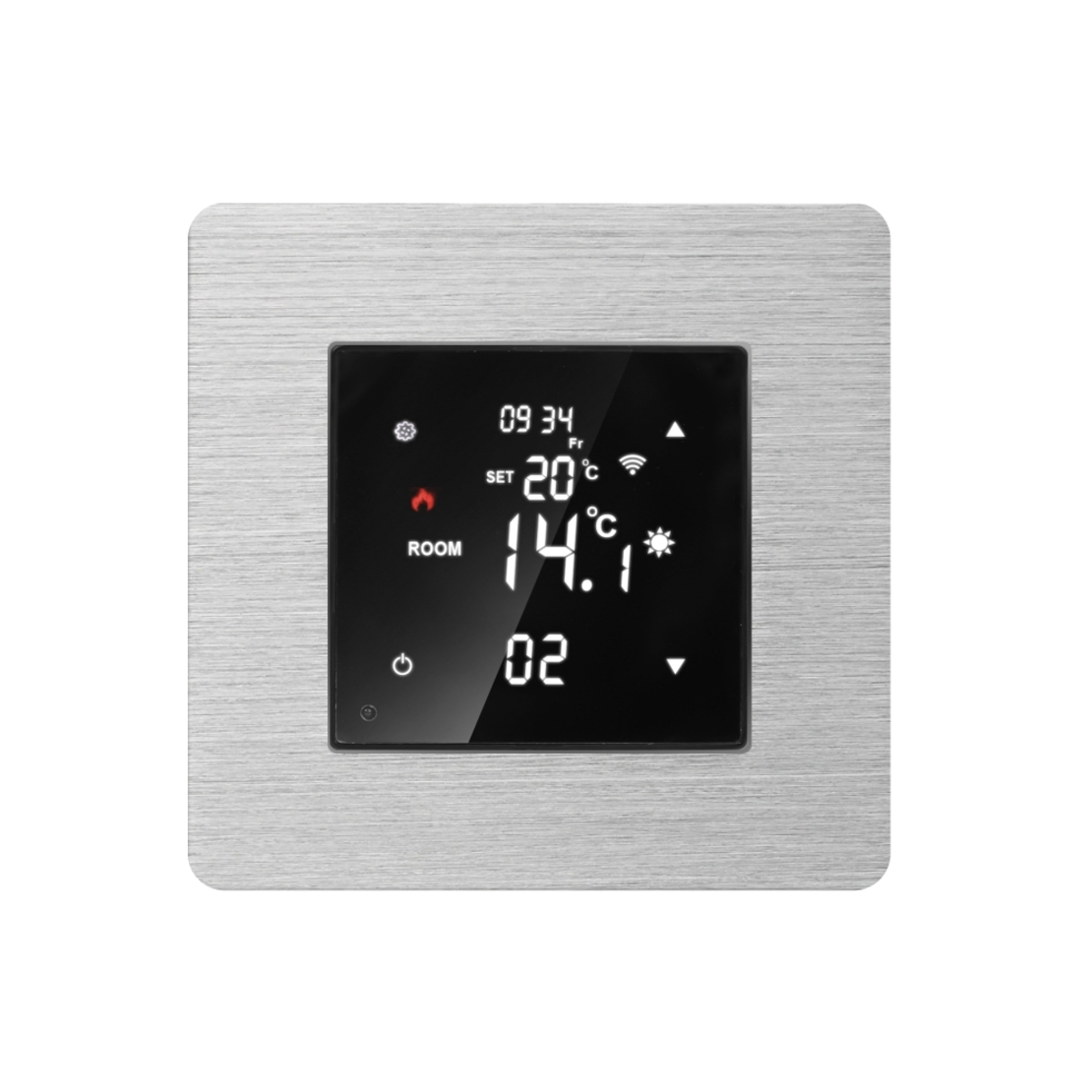 Termostat Wi-Fi pentru incalzirea electrica LUXION cu Rama din Aluminiu, alb