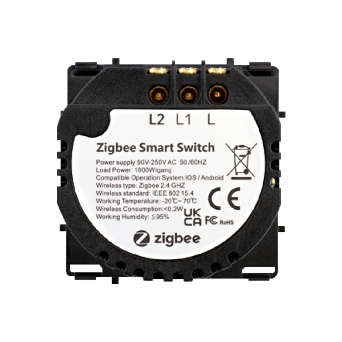 Modul Intrerupator Dublu, Protocol ZigBee cu Touch LUXION