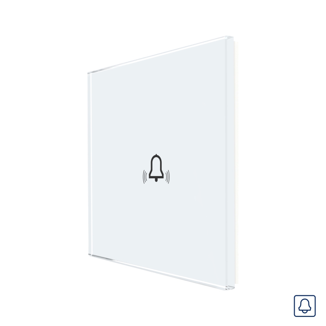 Panou Buton Sonerie cu Touch Din Sticla LUXION, alb