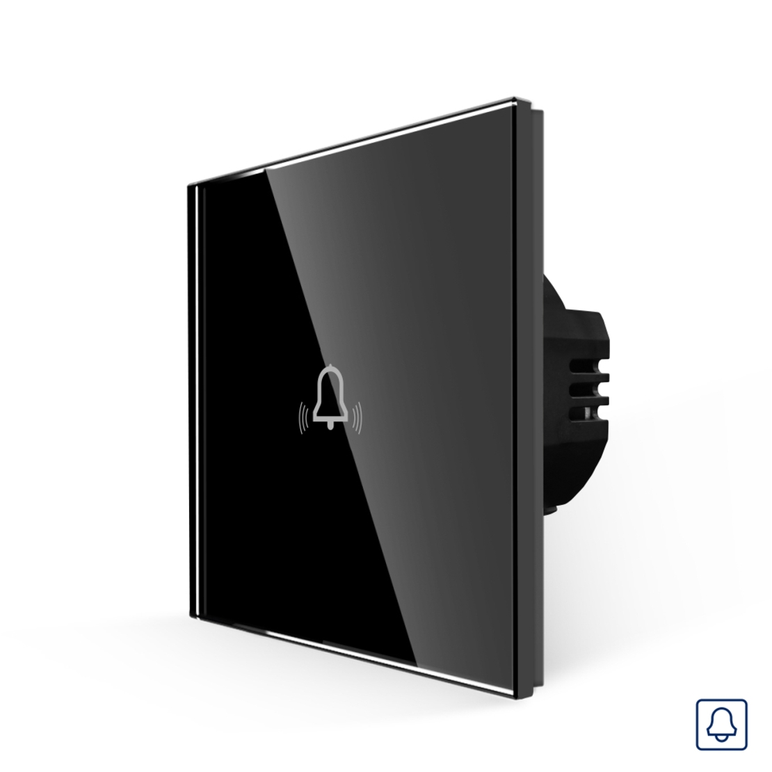 Buton Sonerie cu Touch, cu Revenire, din Sticla LUXION, negru