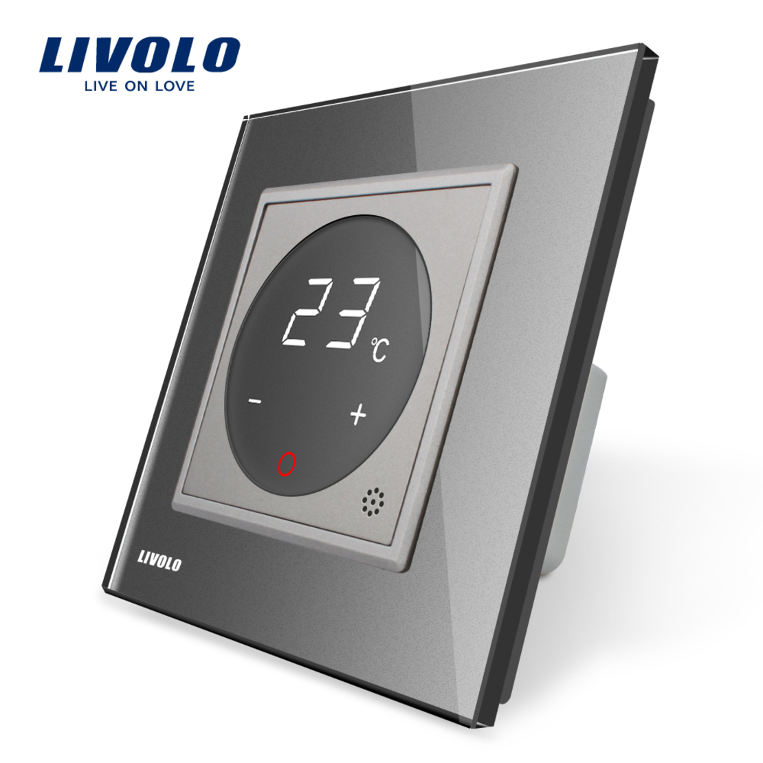 Termostat Livolo pentru sisteme de incalzire electrice, gri