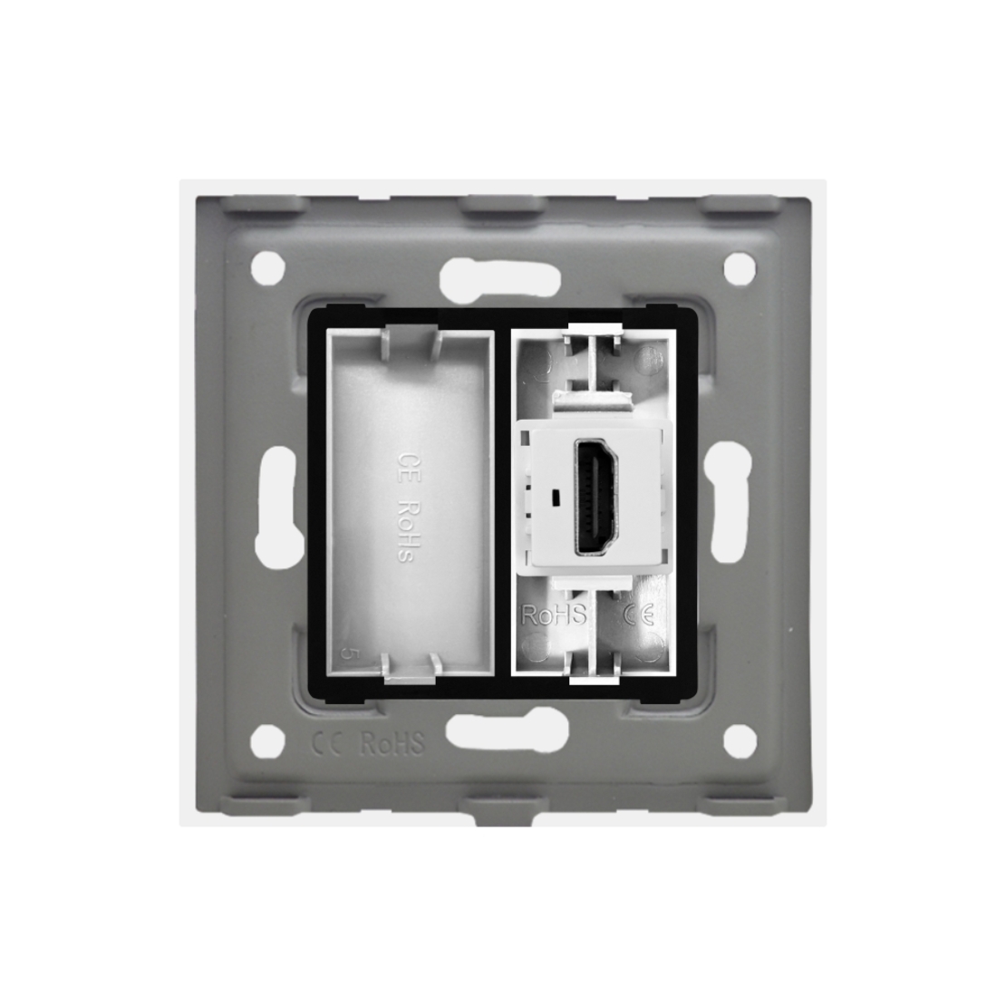 Priza HDMI cu Rama din Sticla LUXION, alb