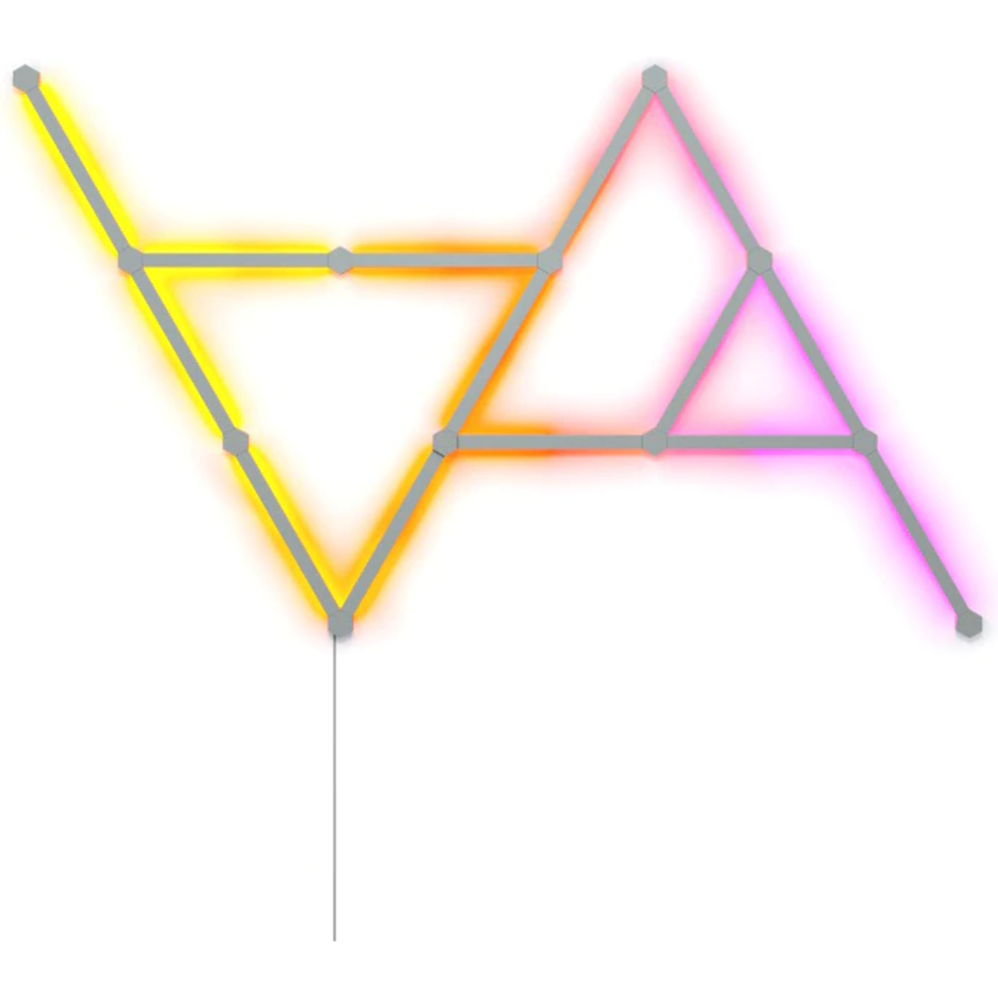 Kit 15 Panouri luminoase Nanoleaf Lines Starter Kit, Iluminare LED RGBW, Wi-Fi, Sincronizare muzica, Compatibil cu asistenti vocali