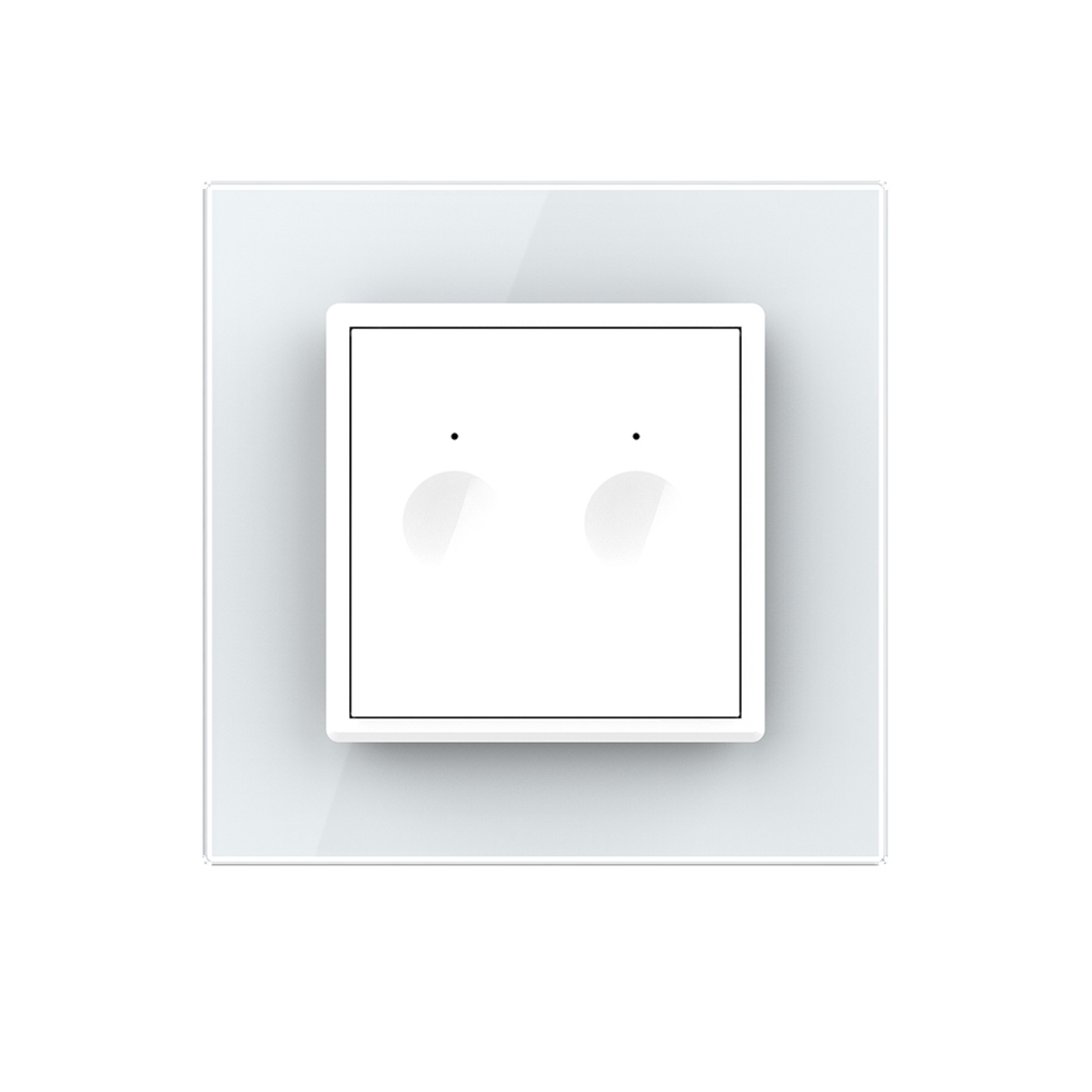 Intrerupator Dublu Wi-Fi cu Touch LIVOLO cu Rama din Sticla - Serie Noua, alb