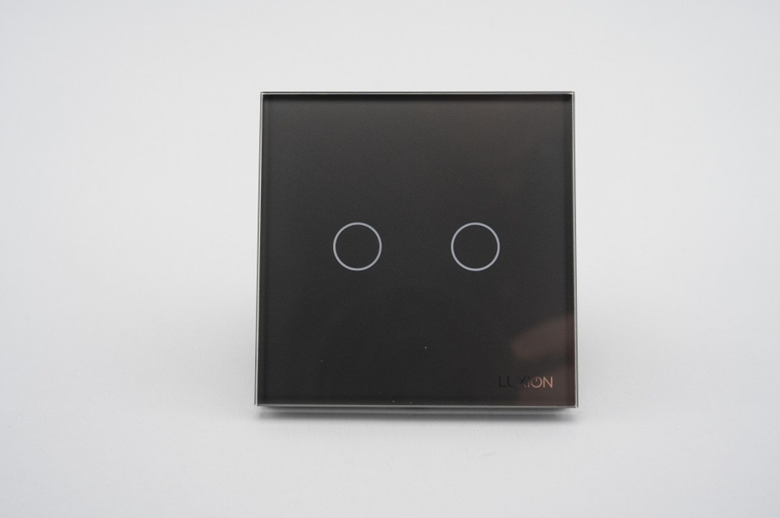 Intrerupator Dublu cu Touch din Sticla LUXION, 500W, gri