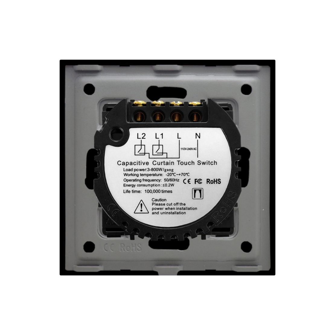 Intrerupator Draperie cu Touch din Sticla LUXION, negru