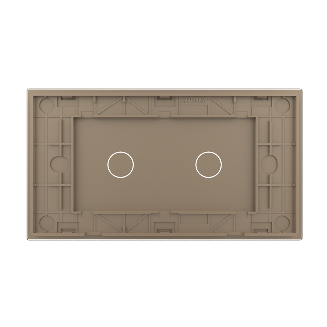 Panou Intrerupator Simplu + Simplu cu Touch LIVOLO din Sticla, Standard Italian - 4M, auriu