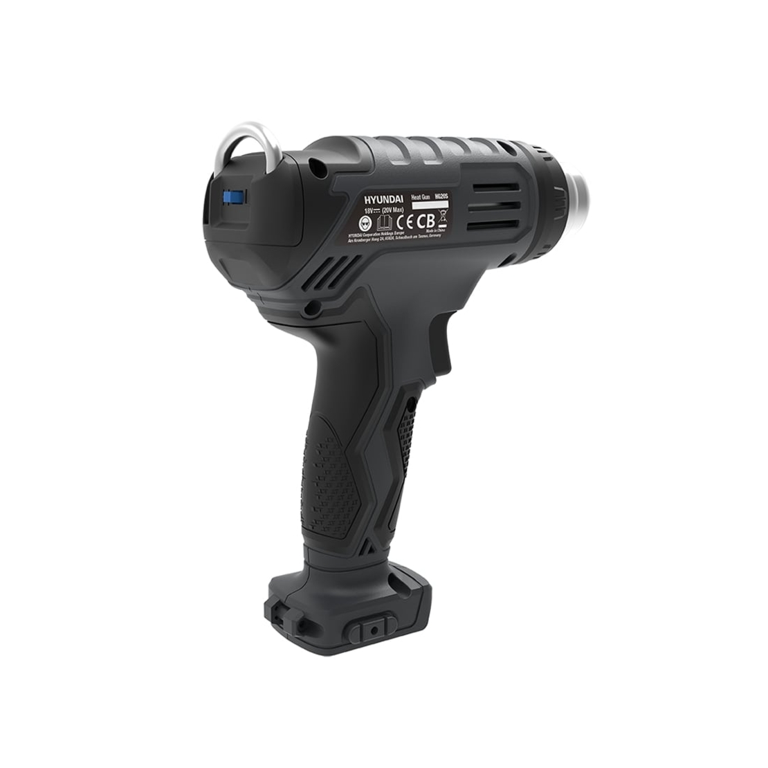 Suflanta cu aer cald cu acumulator 20V Hyundai HG20S, 2 trepte de temperatura, debit aer 200 l/min, mod de racire automat, livrata fara acumulator si incarcator