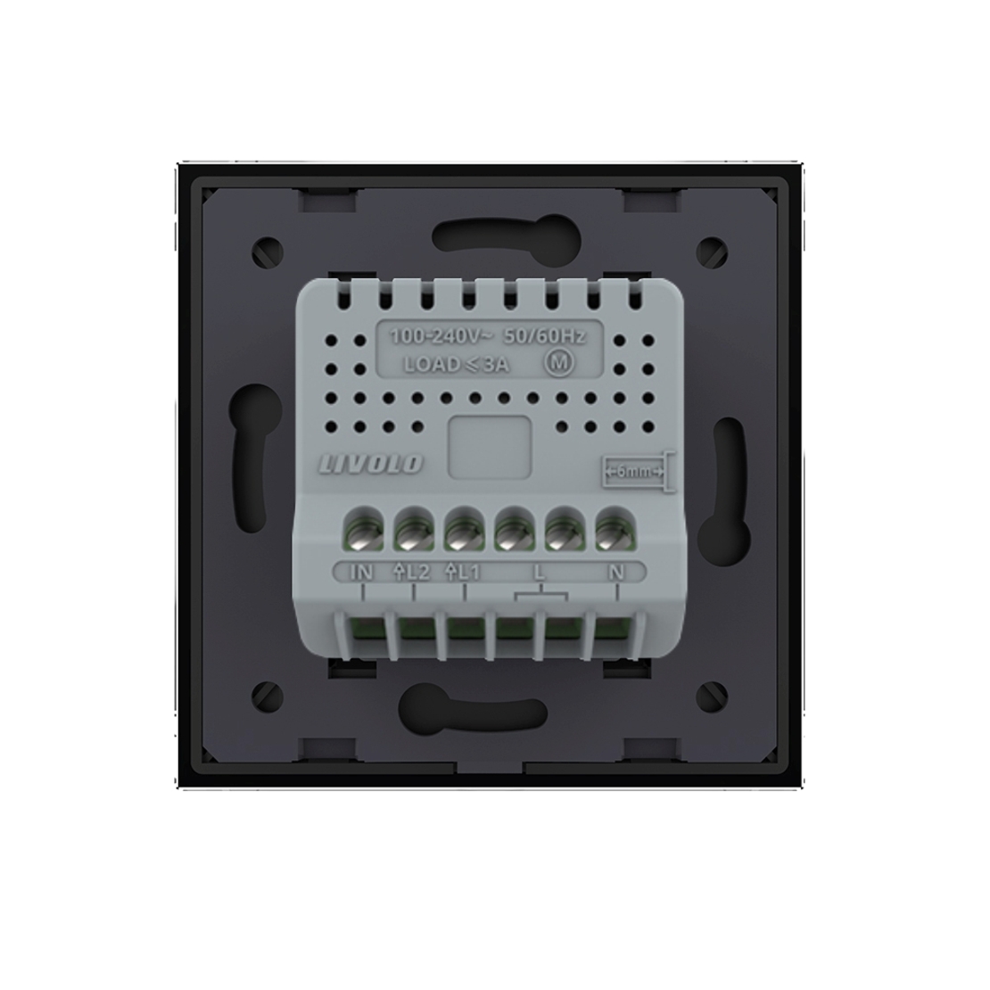 Intrerupator Draperie cu Touch LIVOLO din Sticla - Serie Noua, negru