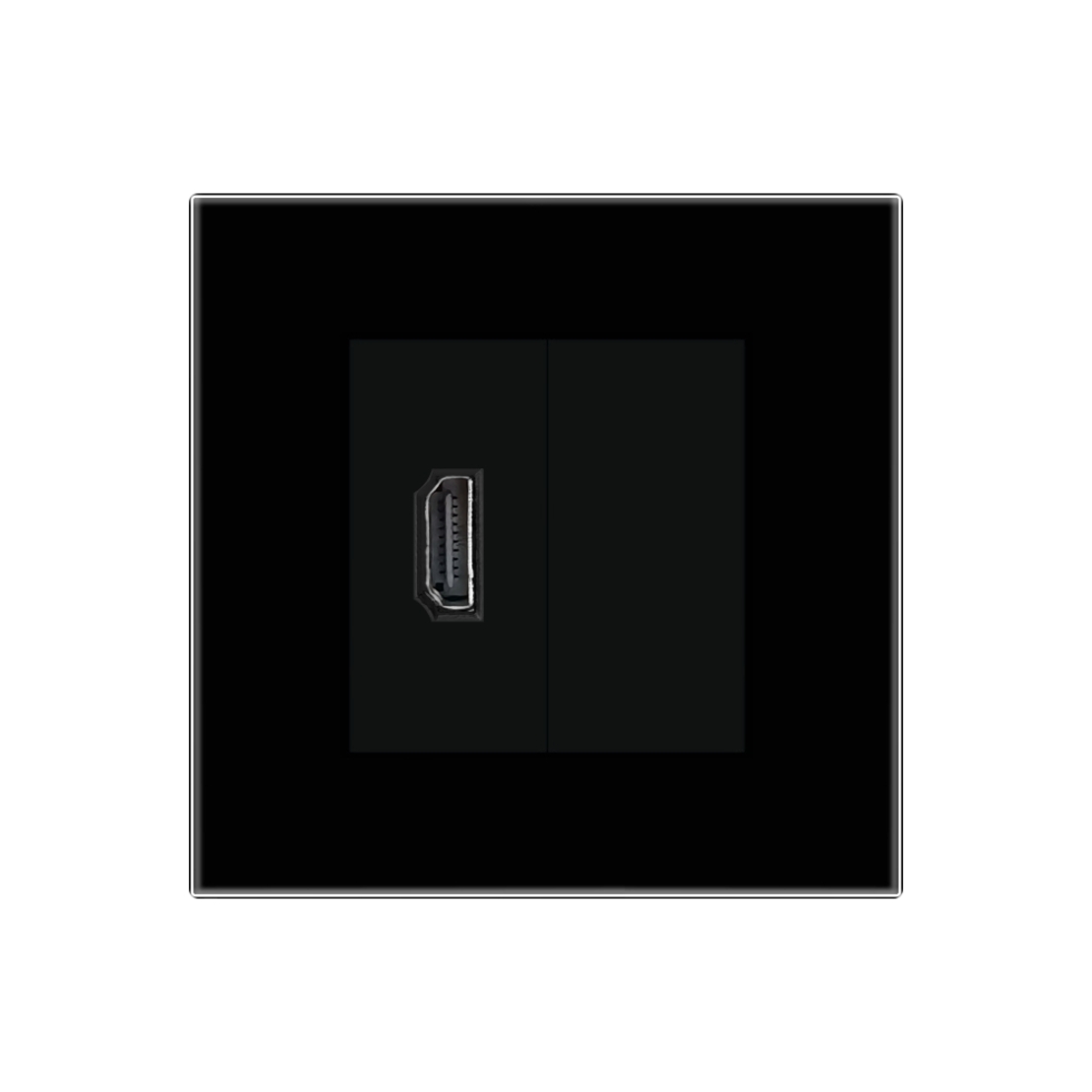 Priza HDMI cu Rama din Sticla LUXION, negru