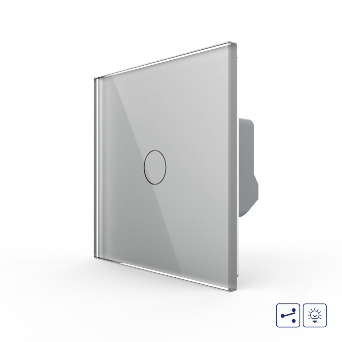 Intrerupator Simplu Cap Scara / Cruce cu Variator si Touch LIVOLO - Serie Noua, gri