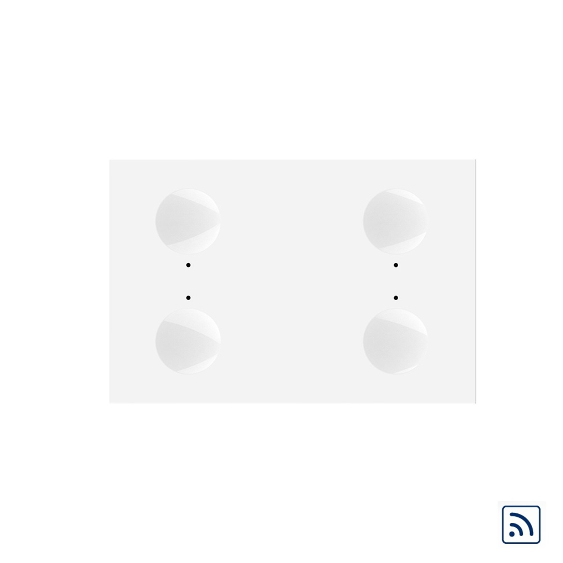 Modul intrerupator cvadruplu wireless cu touch Livolo standard Italian, Serie noua, alb