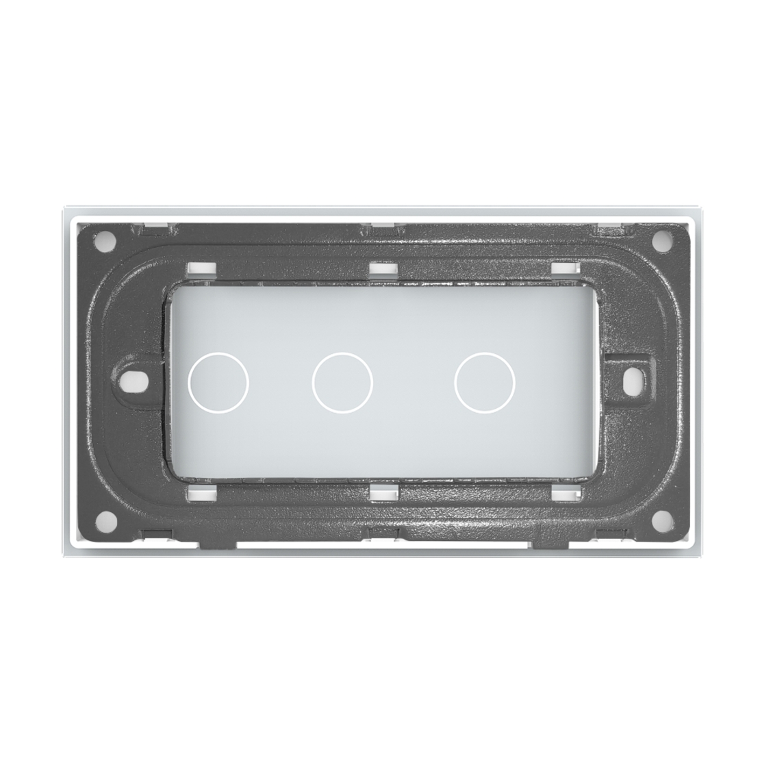 Panou Intrerupator Simplu + Dublu cu Touch LIVOLO din Sticla, Standard Italian - 4M, alb