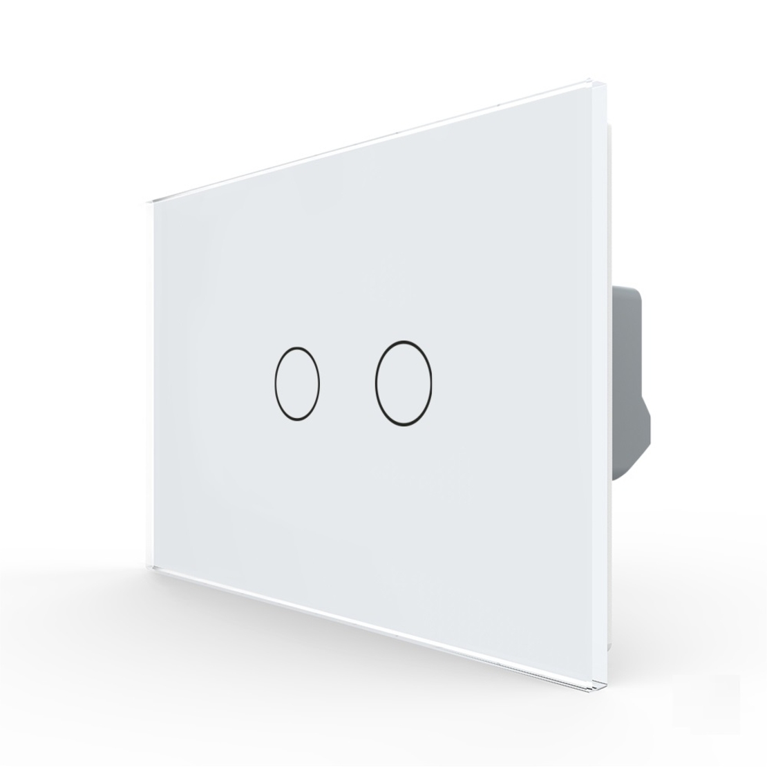 Intrerupator Dublu cu Touch LIVOLO din Sticla – Standard Italian, alb