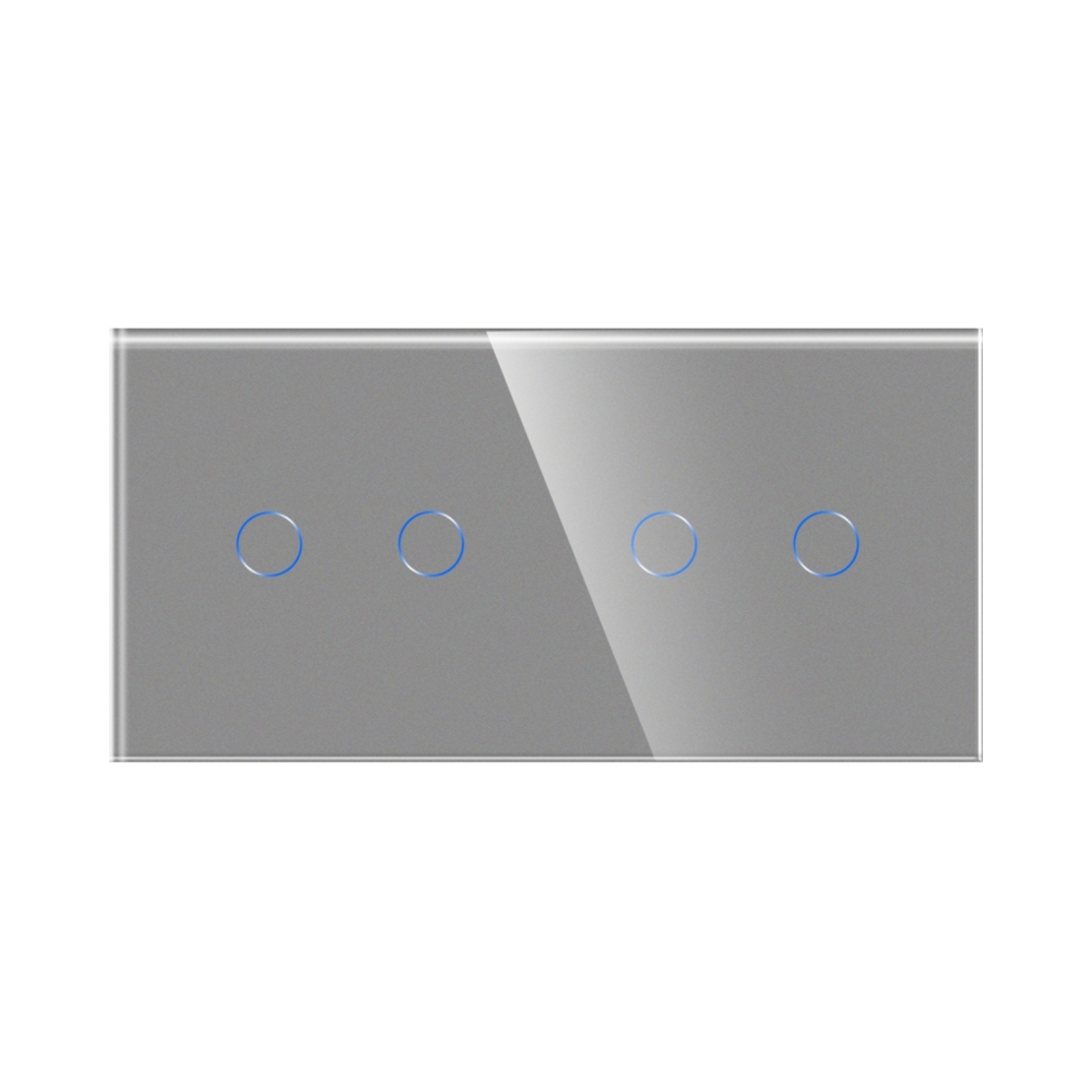 Panou Intrerupator Dublu + Dublu cu Touch Din Sticla LUXION, gri