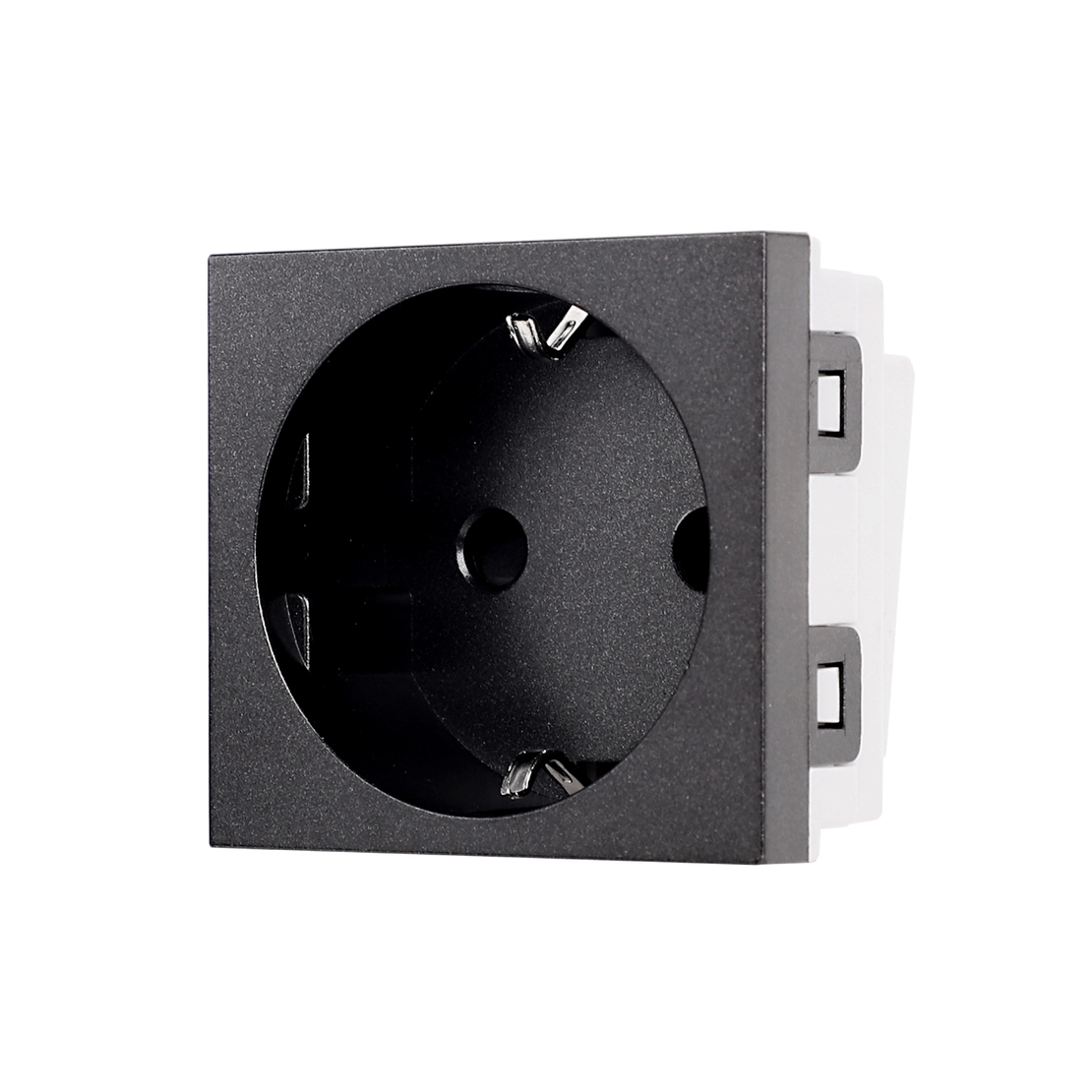 Modul Priza Schuko 2M Luxion, Standard Italian, negru