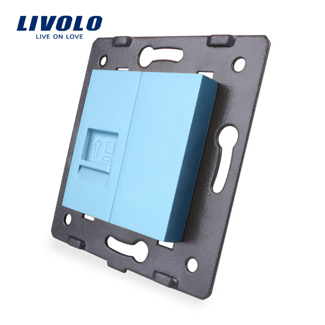 Priza internet Livolo, albastru